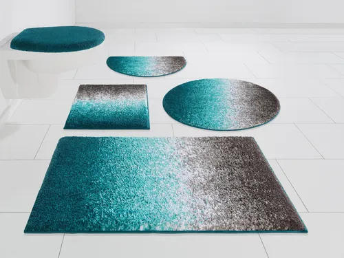 Badematte MY HOME "Elif" - Moderner Badteppich mit Farbverlauf - Badteppich in grau/aqua, rutschhemmend und fußbodenheizungsgeeignet. Ideal für ein stilvolles Badezimmer mit angenehmem Trittgefühl.