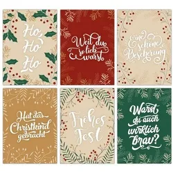 PAPIERDRACHEN Weihnachtskarte Weihnachtskartenset - liebevoll gestaltete Postkarten zu Weihnachten