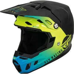 Fly Racing Formula CC Centrum, Motocrosshelm - Schwarz/Blau/Neon-Gelb - L