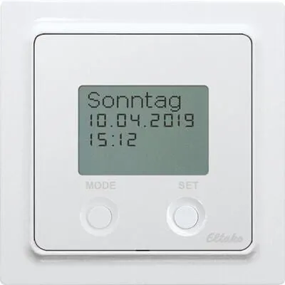 Eltako FSU55ED/230V-am Funk-Schaltuhr, anthrazit matt - Funk-Schaltuhr mit 8 Kanälen und Astro-Funktion für präzise Steuerung, ideal für E-Design55-Schaltersysteme.