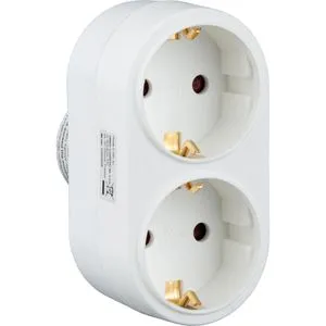 Orno Steckdosenadapter AE-13270(GS)/W, weiß, 2-fach Schuko bis 3680 Watt