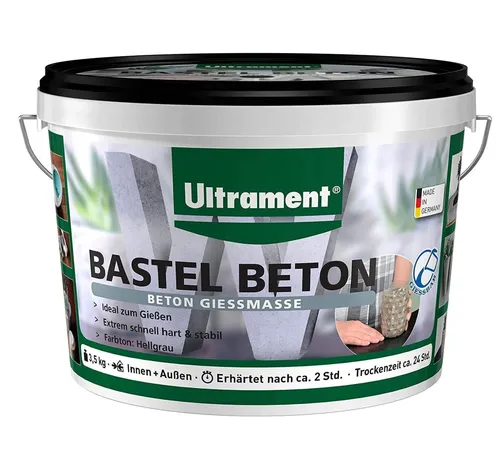 Ultrament Bastel Beton Gießmasse 3,5 kg, hellgrau - Estrich & Mörtelprodukte – Ideal für kreative DIY-Projekte und schnelle, langlebige Ergebnisse.