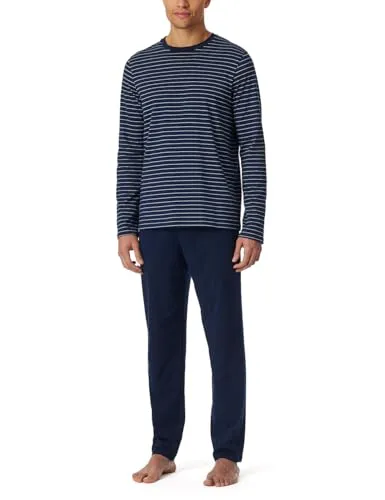 Schiesser Herren Schlafanzug lang – Pyjamaset in Admiral - Schlafanzüge für Herren in angenehmer Single-Jersey-Qualität, mit rundem Halsausschnitt und aufgesetzter Brusttasche, ideal für entspannte Nächte und erhältlich in besonderen Größen.