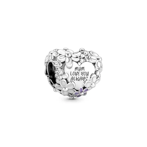 Pandora Bead 791155C01 Charm Damen Mum Gänseblümchen Herz - Beads aus 925er Sterling-Silber, einzigartiges Gänseblümchen-Design, perfekt für die persönliche Gestaltung von Armbändern.