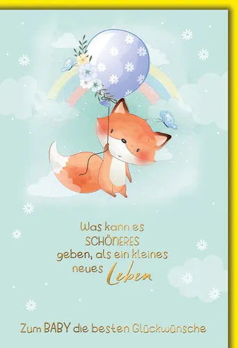 Geburt – Baby – Freudiges Ereignis - Glückwunschkarte im Format 11,5 x 17 cm mit