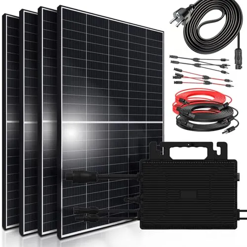 SUNNIVA® 1800W Balkonkraftwerk - Komplettset mit 800W Wechselrichter - Solaranlage mit 4x 450W Modulen, Plug&Play, Bluetooth und WIFI für einfache Nutzung und hohe Effizienz.
