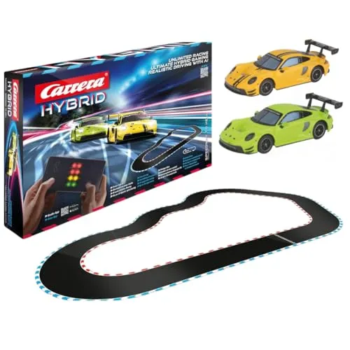 Carrera HYBRID Speedway to Hell I - Rennspaß der neuen Generation mit Porsche 911 GT3 R im Maßstab 1:50, innovative Hybrid-Technologie und intuitive Steuerung per Smartphone-App