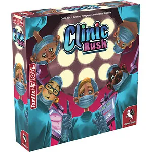 Pegasus Spiele 51231G Clinic Rush, M - Gesellschaftsspiele; Spannendes Familienspiel, in dem du als Arzt deine Klinik managen musst – ideal für spannende Spielabende!
