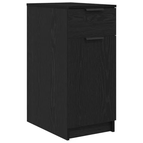 vidaXL Moderner Büroschrank aus schwarzem Eichenholz - Büroschrank mit zwei Regalen und einer Schublade, stilvoll und funktional für dein Home Office. Hält deinen Arbeitsplatz ordentlich und bietet viel Stauraum.