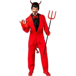 Orlob Kostüm Teufel Fürst der Hölle für Erwachsene - Rot S/M - Auffälliges Teufelskostüm für Erwachsene in Rot, ideal für Karneval oder Halloween. Aus 100% Polyester, pflegeleicht und bequem. Perfekt für unvergessliche Auftritte!