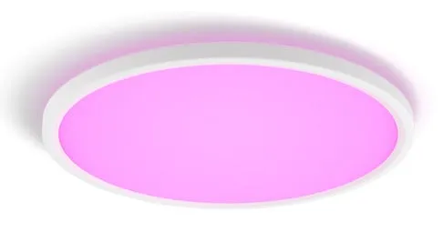 PHILIPS Hue White & Color Ambiance Rundes LED-Panel, 23 W, RGBW - Deckenleuchte für mittelgroße Räume mit 16 Millionen Farben und 50.000 Weißschattierungen. Ideal für modernes Wohnen, dimmbar und steuerbar via Philips Hue App oder Sprachassistenten.