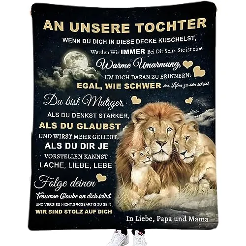 ACCZ Tochter Geschenke von Mama und Papa, Decke Geschenk für Tochter, Mutter Tochter Geschenk, Kuscheldecke für Meine Tochter Geschenk Geburtstag, Weihnachten, 18 Geburtstag Mädchen