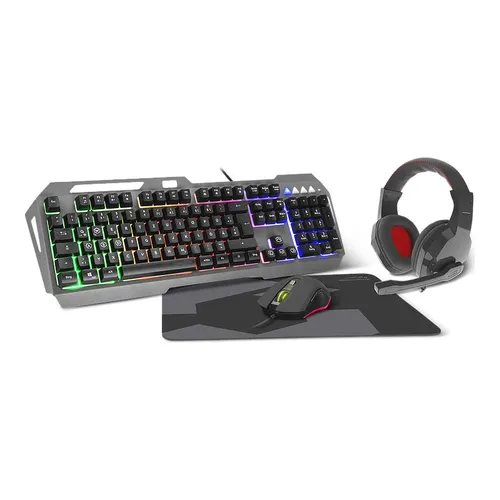 Speedlink LUNERA 4in1 Illuminated Gaming Set - Vierteiliges Kabelgebundenes Gaming Set mit RGB Beleuchtung, inklusive Tastatur, Maus, Headset und Mauspad für ein immersives Spielerlebnis