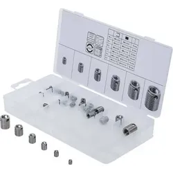 Gewindeeinsätze-Sortiment 32-tlg. - selbstschneidend - Schneidwerkzeuge zur einfachen Reparatur und Reduzierung von Gewinden, mit selbstschneidenden Einsätzen für sichere Verankerung im Material.