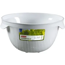 Keter Germany GmbH CURVER ESSENTIALS Seiher mit Griffen, 3 Liter, Kunststoffsieb für den Haushalt, Farbe: weiß 221933