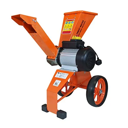 Forest Master Häcksler 2800 Watt - 4 PS Elektromotor, hackt Holz bis 50 mm Durchmesser, kompakt und leicht für einfache Aufbewahrung