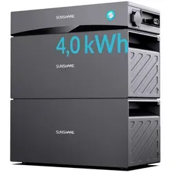 Sunshare Glory 4,0 kWh Balkonkraftwerk-Speichersystem - Modular bis 10 kWh - Intelligentes Speichersystem für Balkonkraftwerke: Speichern Sie überschüssigen Solarstrom einfach und flexibel. Plug-&-Play-Installation für schnellen Einsatz, ideal für Innen- und Außenbereich.