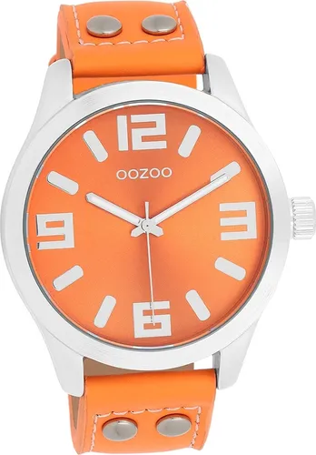 Oozoo Leder Damen Uhr Analog Quarzuhr Armband orange Timepieces D2UOC1072A