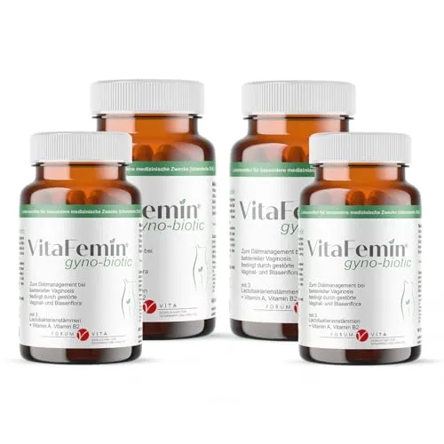 Blasenflora Kapseln - Probiotika bei bakterieller Vaginosis - Blasenentzündung (Harnwegsinfektion) - Gyno-biotic *Apotheken Qualität seit 25 Jahren* (4x 60 Kapseln)
