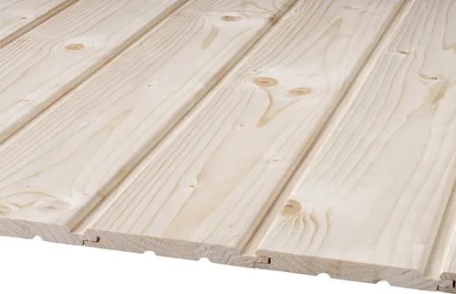 Profilholz Fichte Tanne Standard B-Sortierung Schrägprofil 200 x 12,1 cm 14 mm - Profilhölzer & Leisten, ideal für kreative Bauprojekte mit robuster Fichte-Tanne in praktischer Schrägprofil-Form.