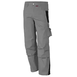 Bundhose "PRO" grau/schwarz, Größe 50 - Robuste Arbeitskleidung - Arbeits- & Schutzkleidung mit 6 Gürtelschlaufen, elastischem Gummizug und vielen praktischen Taschen für optimalen Komfort und Funktionalität.