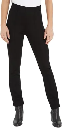 Tommy Hilfiger Damen Jogginghose Slim Knit Pant Lang, Schwarz (Black), 42 - Damen-Hosen mit hohem Tragekomfort dank Stretch-Taillenbund, ideal zum Relaxen oder im Alltag. Bequemer Stoff und klassischer Schnitt für vielseitige Styles.