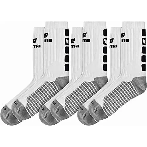 Erima Freizeitsocken Kinder 3-Pack CLASSIC 5-C schwarz|weiß - Praktisches 3er-Pack Freizeitsocken für Kinder, ideal für Sportarten wie Fußball und Handball. Feuchtigkeitsregulierend und langlebig für hohen Tragekomfort.