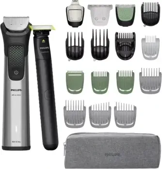 Philips 9000 Series All-in-One Trimmer MG9557/15 - Haar- & Bartschneidegeräte: 20-in-1 Trimmer mit Nass- & Trockenanwendung, wasserfest und wiederaufladbar – ideal für präzise Pflege von Kopf bis Fuß.