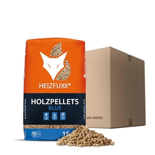 Holzpellets Blue Sackware 15 kg - 6mm Weichholz Pellets mit hohem Heizwert & geringem Ascheanteil - Premium Heizpellets für Feuerrohr, Kamin, Ofen, Grill oder Smoker