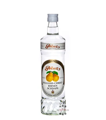 Prinz Williams-Birnen Schnaps 0,7l - Obstbrand mit fruchtig mildem Genuss, schonend destilliert und ideal für Genießer, jetzt in der 0,7 Liter-Flasche erhältlich!