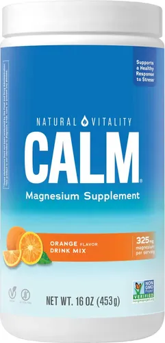Natural Vitality Natural Calm 453g - Nahrungsergänzungsmittel zur Magnesiumversorgung, vegan und glutenfrei. Fördert Entspannung und hilft, Stress abzubauen.