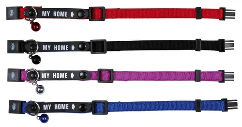 Cat collar with My Home address tag - Assorted, bunte Farben für Sicherheit und Stil Ihrer Katze