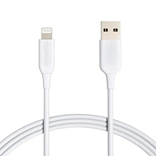 Amazon Basics Verbindungskabel Lightning auf USB-A, MFi-zertifiziertes Ladekabel für iPhone, weiß, 1.8 m, 2 Stück