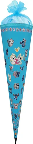 Lilo & Stitch Schnell-Basteltüte - 6-eckige Schultüte zum Selbergestalten - Schultüte im Lilo & Stitch Design, 85 cm groß und ideal für kreative Kinder, um ihren ersten Schultag unvergesslich zu machen.