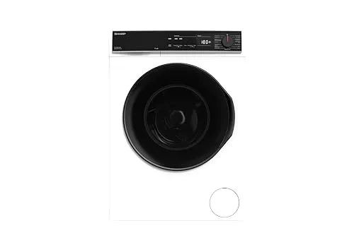 Sharp ES-PRO814WA-DE Waschmaschine, 8 kg, 1400 U/min - Waschmaschine mit AllergySmart-Funktion und Dampfoption, ideal für Allergiker. Energieeffizienzklasse A und vielseitige Programme für jeden Bedarf.
