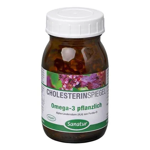 Omega 3 Fettsäuren 100% pflanzlich Kapseln - Omega 3 Nahrungsergänzungsmittel, 100% pflanzlich und vegan. Enthält essentielle Alpha-Linolensäure zur Unterstützung eines normalen Cholesterinspiegels.