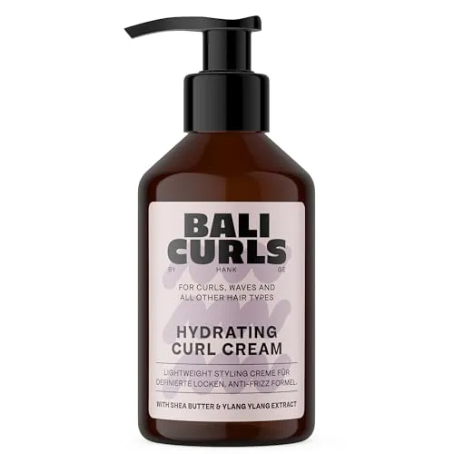BALI CURLS Hydrating Curl Cream 150 ml - Vegane Lockencreme für intensive Feuchtigkeit und definierte Locken. Ideal für alle Haartypen, mit natürlichem Ylang-Ylang-Extrakt und 0% Silikonen.