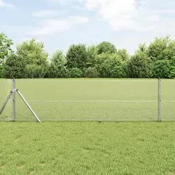 vidaXL Geschweißter Drahtzaun Silber 0,4 x 25 m - Drahtzaun aus hochwertigem Stahl, langlebig und modern im Design, ideal für Gärten und Terrassen – bietet Sicherheit und Sichtschutz bei gleichzeitigem Lichtdurchlass.