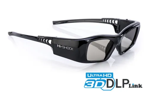 Hi-SHOCK DLP Pro 7G Black Diamond - Hochwertige DLP Link 3D Brille - 3D Brille für DLP 3D Beamer, bietet beeindruckende HD Auflösung und 60 Stunden Akkulaufzeit für ununterbrochenen Genuss. Ideal für Kinoabende mit Freunden!