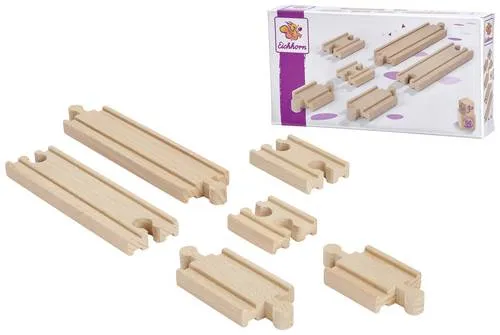 Eichhorn Bahn Ausgleichsschienen 6-tlg. - Dieses 6-teilige Set Ausgleichsschienen von Eichhorn umfasst 2 lange und 2 kurze Geraden sowie 2 Ausgleichsschienen. Hergestellt aus FSC-zertifiziertem Holz, kompatibel mit vielen Schienenbahnen. Ideal für kreatives Spielen ab 3 Jahren.