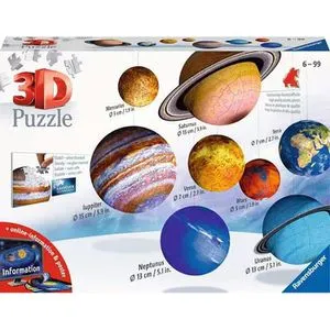 Ravensburger 3D Puzzle Planetensystem 11668 - Modell des Sonnensystems, 522 Teile mit Easyclick Technology für Weltraumfans ab 6 Jahren
