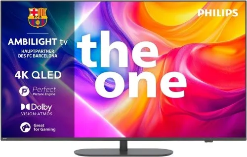 Philips 65PUS9000/12 QLED-Fernseher 65 Zoll - Smart-TV mit 4K UHD und 3-seitigem Ambilight für ein beeindruckendes Seherlebnis, ideal für Filmabende und Gaming.