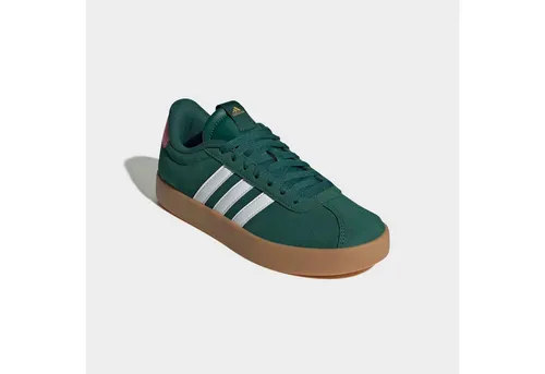 Adidas VL Court 3.0 Damen - grün - Sneaker mit beschichtetem, weichem Leder und vulkanisierter Außensohle im Skate-Style für einen lässigen Look und ganztägigen Komfort.