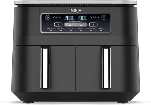Ninja Foodi Dual Zone Heißluftfritteuse 7,6L - 6-in-1 Airfryer mit 2 unabhängigen Kochzonen, ideal für bis zu 8 Personen und einfach zu reinigen!