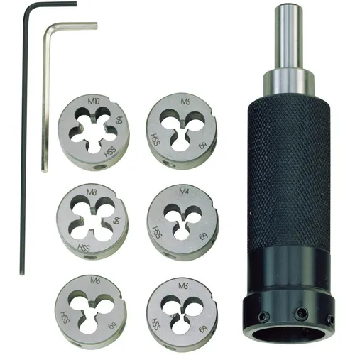 Proxxon Schneideisenhalter mit Schneideisen M 3 - 10, 24082 - Fräsmaschinen & Abrichthobel, präziser Schneideisenhalter für exakte Bearbeitung und vielseitige Einsatzmöglichkeiten in der Metallverarbeitung.