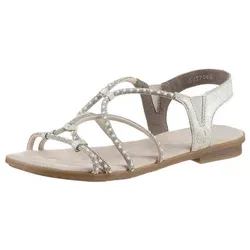 Riemchensandale von RIEKER, Gr. 43, hellbeige - Wanderschuhe mit Blockabsatz und Gummizügen für optimalen Sitz, perfekt für warme Sommertage.