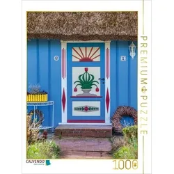CALVENDO Puzzle CALVENDO Puzzle Tür mit Tulpenstrauß in Zingst an der Ostsee 1000 Teile Lege-Größe 48 x 64 cm Foto-Puzzle Bild von Christian Müringer, 1000 Puzzleteile