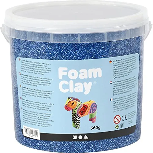 Foam Clay® Blauw 560gr - Selbsthärtende Modelliermasse - Modelliermasse in Blau, leicht und flexibel, ideal zum Basteln und Modellieren. Haftet auf verschiedenen Materialien und bleibt sauber in der Anwendung.