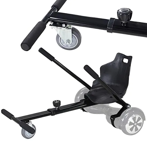 Robway Hoverkart | 𝐃𝐀𝐒 𝐎𝐑𝐈𝐆𝐈𝐍𝐀𝐋 ® - W1 W2 W3 & universal für 6,5" / 8" / 10" Boards - Hoverboard Sitz - Hoverseat - Hovercart Sitz - Gummibereifung - Kinder & Erwachsene (Schwarz)