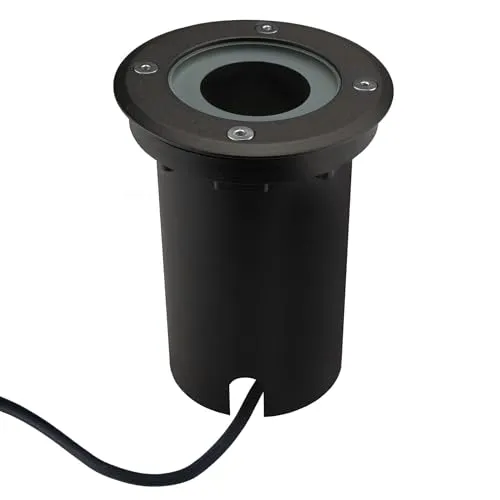 Ledvion Einbaustrahler, Runde LED Bodeneinbauleuchte, Edelstahl, IP67, 1m Kabel, GU10, LED Einbaustrahler Aussen, Terassenbeleuchtung, Bodeneinbaustrahler, Garteneinbauleuchte